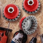 36 Pcs 3 Inch Wire Wheel Cup Brush with 5/8"-11 Threaded Arbor for 4 1/2 Angle G
