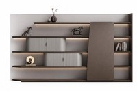 Moderner BüRoschrank Mit Led-Beleuchtung Und Eleganten Holzregalen