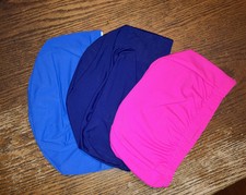 3 Elastic Non-Waterproof Swim Caps for Woman, Men  Kids Brand New 