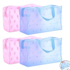 4 Pack Shower Caddy Portable Shower Bag with Zipper Large Capacity Waterproof...