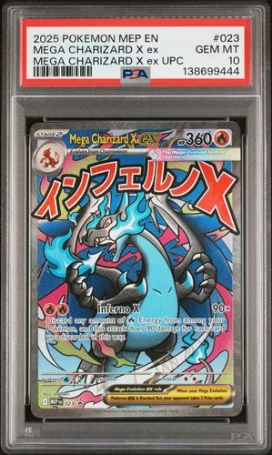 2025 POKEMON MEP EN-ME BLACK STAR PROMO #023 MEGA CHARIZARD X EX PSA 10