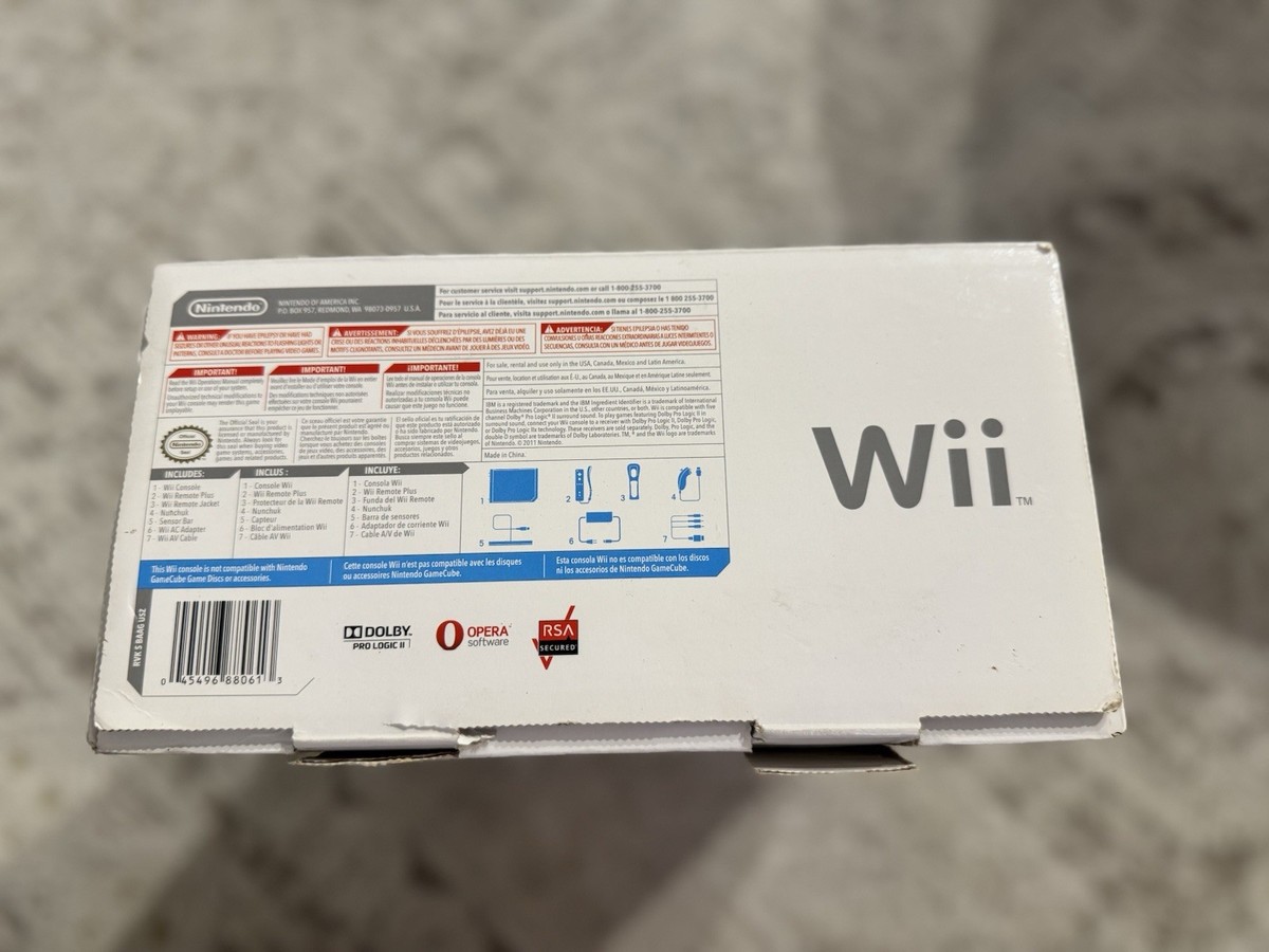 Nintendo Switch Nintendo Wii RVL-S-WAAG Nintendo Wii Console RVL-001 Console w/ Cords And Sensor #B3