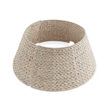 Water Hyacinth Christmas Tree Collar, Small Christmas Tree Cover 24" - Whitewash