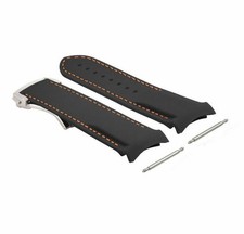 20MM RUBBER WATCH BAND STRAP FOR 41-42MM OMEGA SEAMASTER  CLASP BLACK ORANGE ST