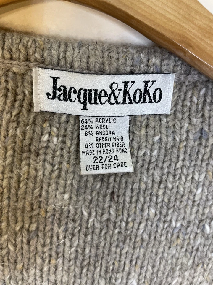 Chaleco Tejido Vintage Boho Hippie Años 90 Lana Angora Rayas Gran Tamaño 22/24 Hong Kong Foto 4 de 4