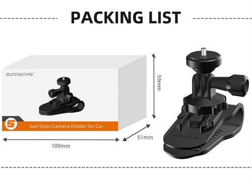 New Car Sun Visor Vlog Mount 360°Rotating for Insta360 GO 3/360 X3/ Action 3 - Afbeelding 13 van 13