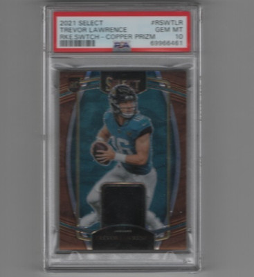 2021 Panini Select Trevor Lawrence Copper Prizm Rookie Jersey /49 PSA 10 Jaguars