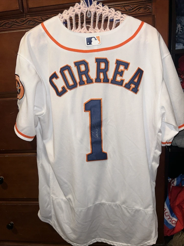 Astros Correa Signed Jersey SZ 44 - Image 4 of 4