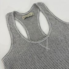 Abercrombie & Fitch Womens Grey Striped Racerback Tank Dress Small Midi Casual