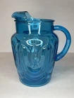 Vintage Anchor Hocking “Colonial Tulip” Laser Blue 80oz Pitcher With Ice Lip EUC