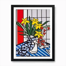 Lilies Flower Still Life  1 Pop Art Framed Wall Art Poster Canvas Print Picture
