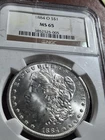 1884 o morgan silver dollar ms65