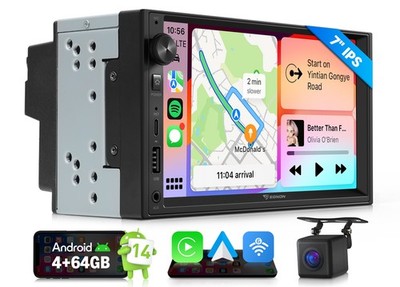7'' Android Auto 14 4+64 Double 2DIN GPS Wireless CarPlay Car Radio Stereo WiFi 6