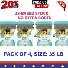 Purina Tidy Cats Clean Natural Clumping Clay Cat Litter - Unscented, Low Dust