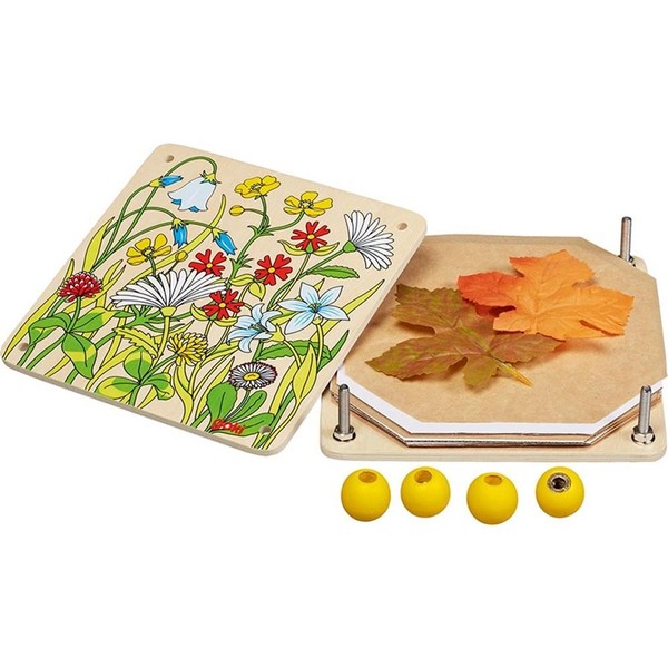 Goki Blumenpresse FrüHlingswiese Pflanzenpresse BläTterpresse Holzdesign Neu-image