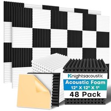 48 Pack Sound Proof Foam Panels for Walls 48Packs White Black with Adhesive