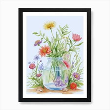 Flowers In A Vase 3 Art Print Framed Wall Art Poster Canvas Print Picture