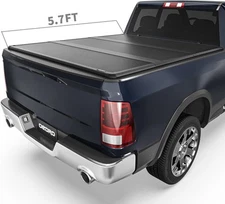 5.7ft Hard Tri-Fold Tonneau Cover For 2009-2026 Dodge Ram 1500 Truck Bed w/ Lamp