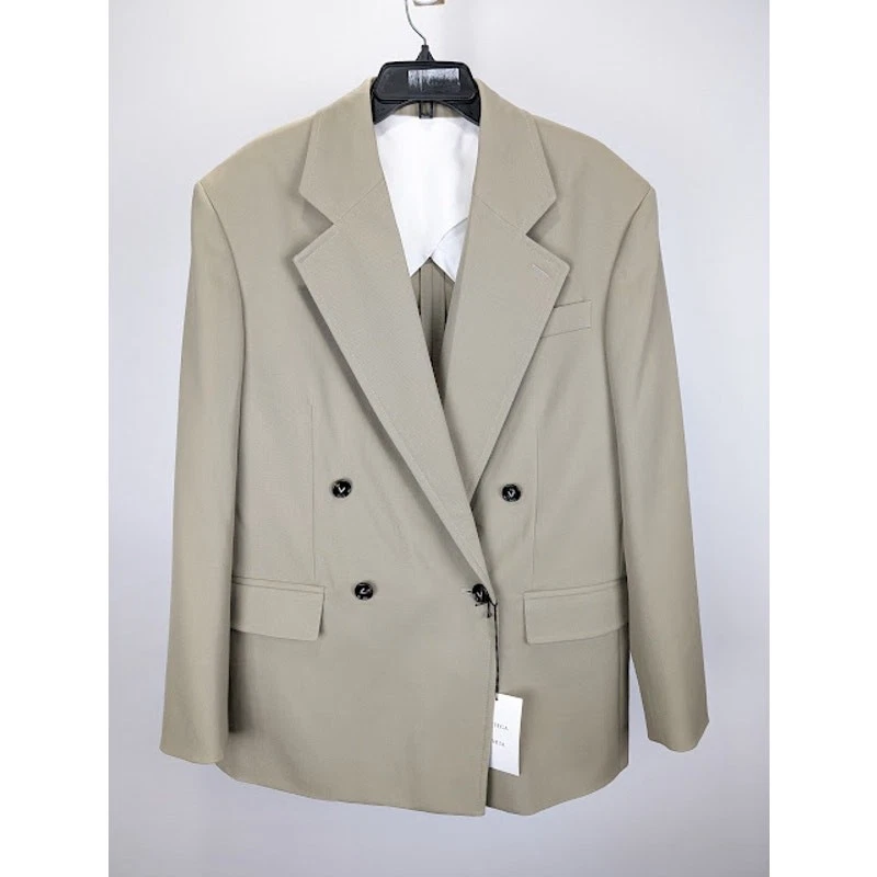 Giacca elasticizzata Bottega Veneta Grain De Poudre in travertino nuova con etichetta 48