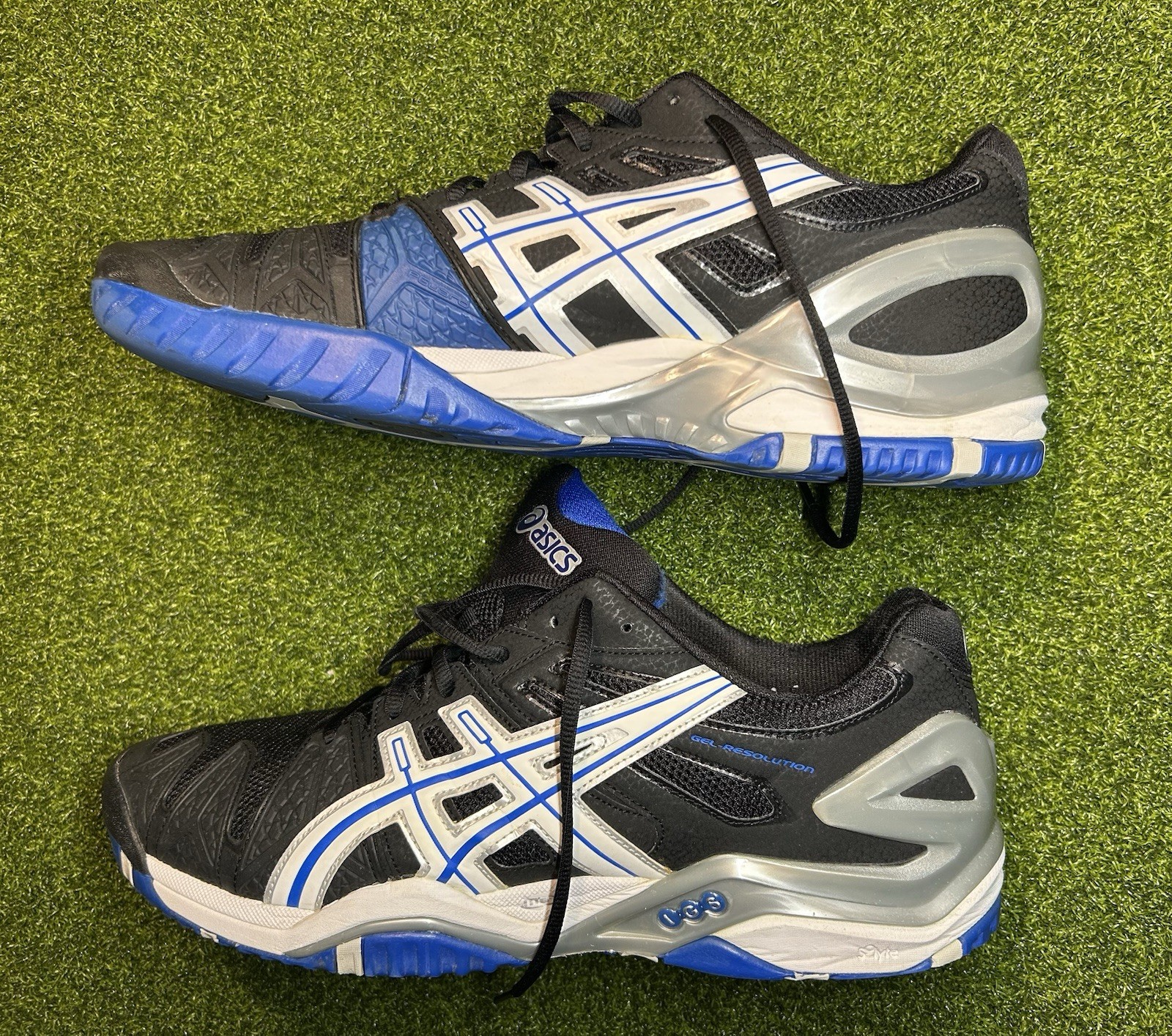 Asics Gel Resolution 5 Men’s Size 12 Black Blue Tennis Shoes Sneakers Pickleball thumbnail 2