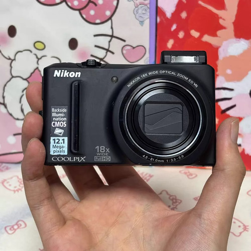 Nikon Coolpix S9100 12.1MP 18x Optical Zoom Compact Digital Camera Black 90% New