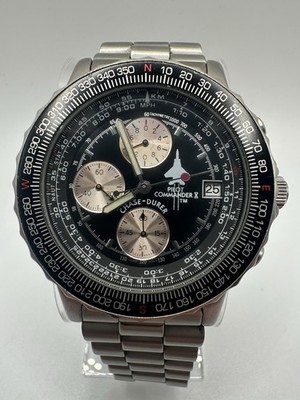 チャレンジ　DIA Vintage 90s Chase Durer Pilot Commander X Chronograph Watch 40mm