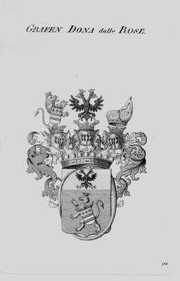 1820 - Dona Rose Wappen Adel coat of arms heraldry Heraldik crest Kupferst 51872