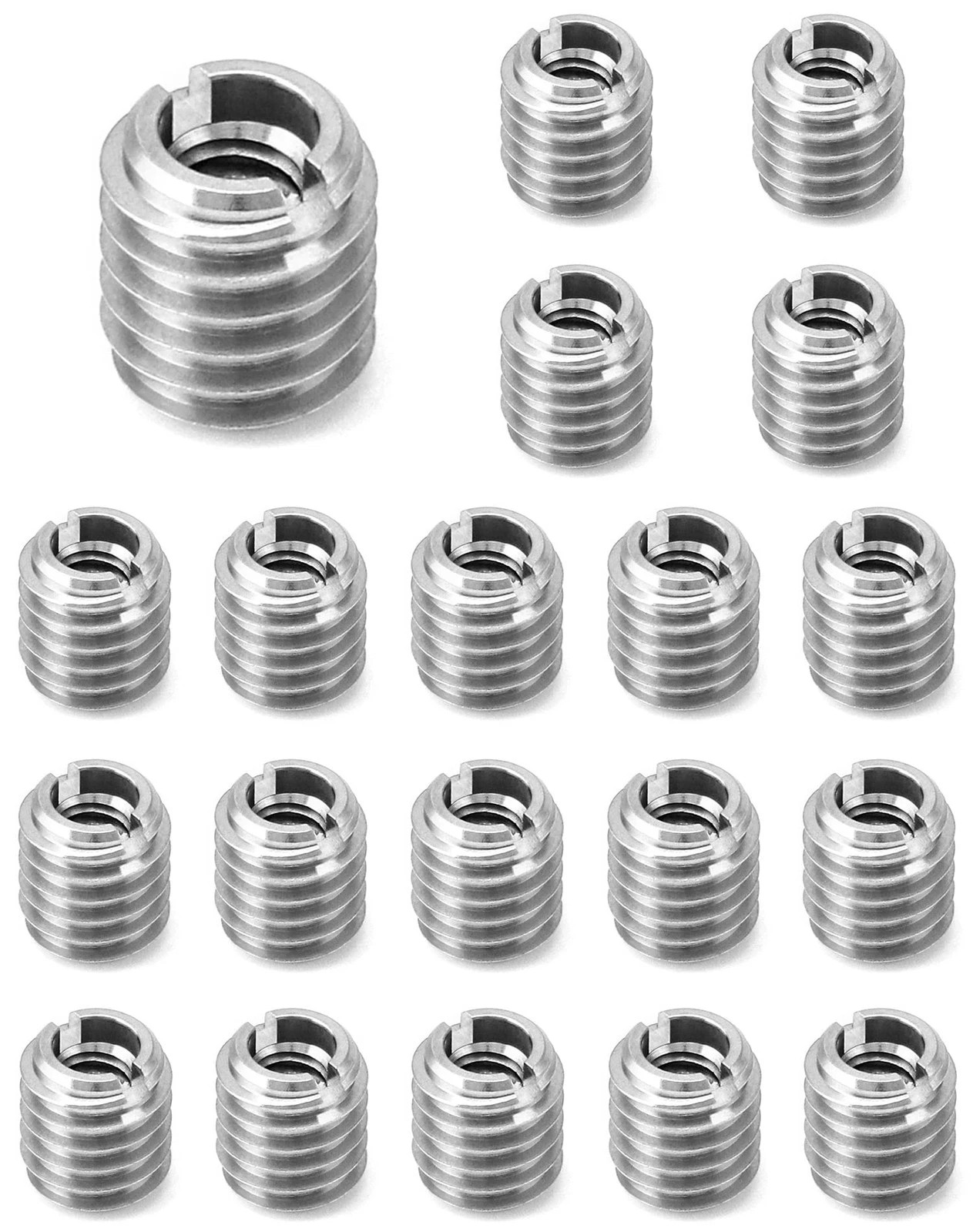 QWORK Stainless Steel Threaded Insert for Hard-Wood, 1/4-20 1/4"-20, 20 Pack