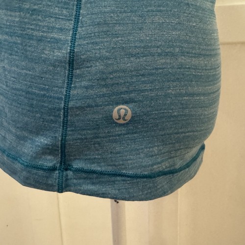 Lululemon Twist & Toil Tank Size:6 Heathered Teal Blue / Sun Dazed Multi Blue - Picture 4 of 10