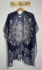 Woven Heart Women's OS Kimono Top Bandana Print Boho Open Front