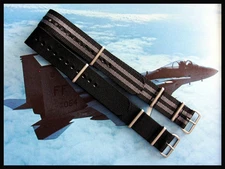 22mm Black NATO g10 Prem nylon watch band strap 2pak RAF Bond IW SUISSE 18 20 24
