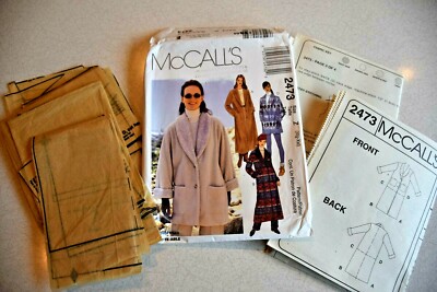 ウィル 1999 McCall's #2473 Pattern Unlined Coat Jacket Size Z X-Large XXL