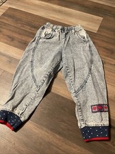 Vintage Little Levi  s 80s Jogger Jeans Girl 4T Acid Wash Postal Patch