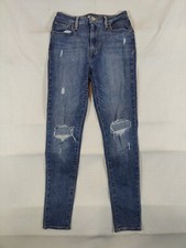 Levi s 721 Jeans Women s 26x30 High Rise Skinny Distressed Stretch Denim Blue