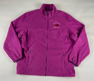 L.L.Bean Fleece Jacket Womens 1X Polartec Purple Mock Neck Full Zip Outdoor