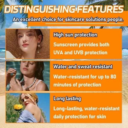 2PCS Korean Rice Face Sunscreen with SPF 50+ PA++++,Long Lasting Moisturizing Su - Picture 5 of 7