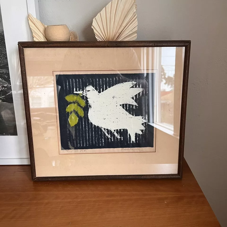 Impresión en madera Irwin Rosenhouse de mediados de siglo de colección firmada por Noah’s Bird 15/50 Foto 2 de 4