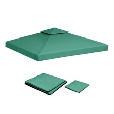 Image of 3x3M 2-Tier Waterproof Gazebo Top Replacement Canopy Cover Sunshade Patio Garden