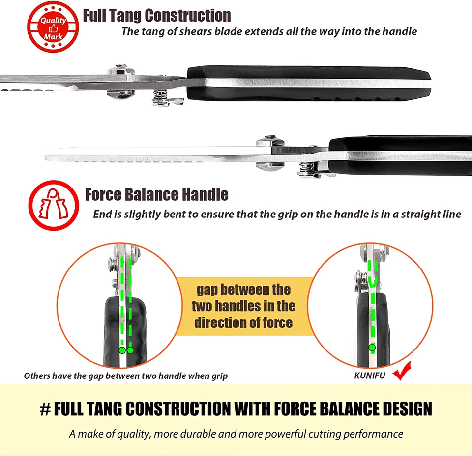 KUNIFU Multi-Function Poultry Shears Spring Loaded Heavy Duty Sharp Stainless - Image 2 of 4