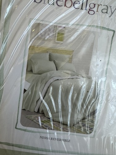 Bluebellgray Nessa Reversible FULL / QUEEN Duvet Cover & 2 Shams MINT / WHITE - 第 5/6 張圖片