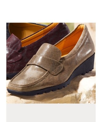 Theresia Slipper Leder Schuhe Damen Beige Weite H 38 5,5 39 39,5  40,5