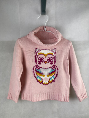 Gee Jay Pullover 18-24 Monate Rosa Eule Grobstrick Rollkragen