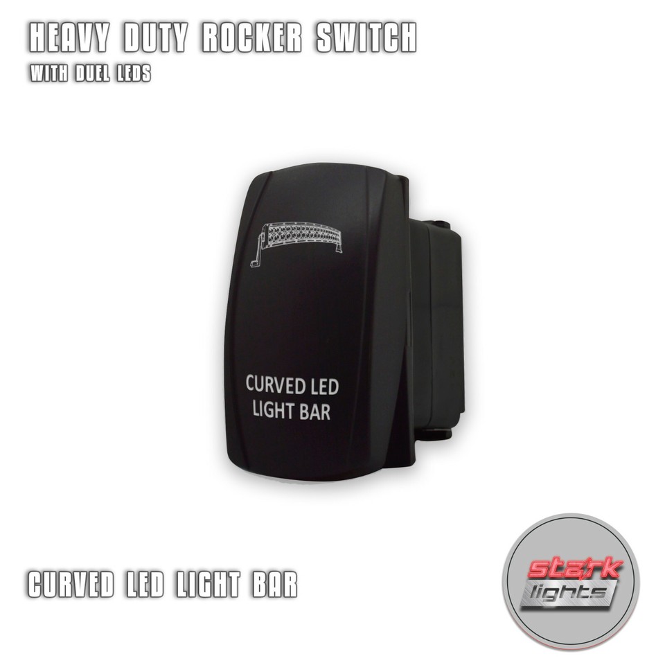 BLUE LED Rocker Switch 5 PIN Dual Light 20A 12V ON OFF - CURVED LED ...