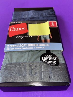 HANES MENS  SUPERSOFT BOXER BRIEFS /SMALL