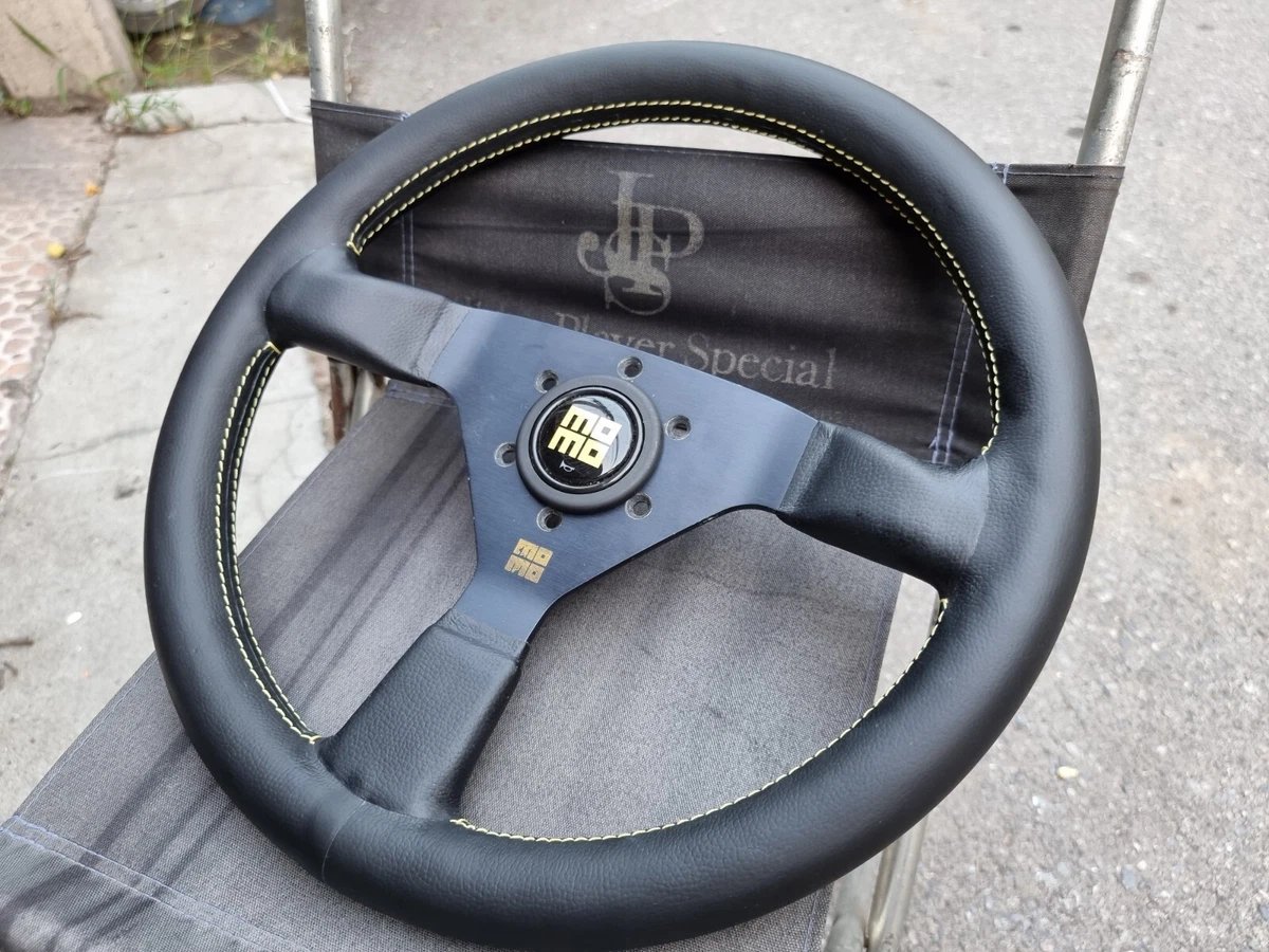 Rare 1990 MOMO Stacked Logo STEERING WHEEL Honda toyota mazda ae86 MX5 Miata EG6