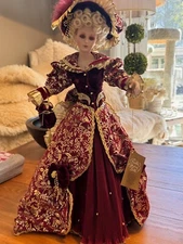 Franklin Heirloom Dolls Roslyn The Gibson Girl Christmas Heirloom Porcelain Doll