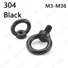 Black 304 Stainless Steel Machinery LIFTING EYEBOLTS NUTS M3 M4 M5 M6 M8 M10-M36