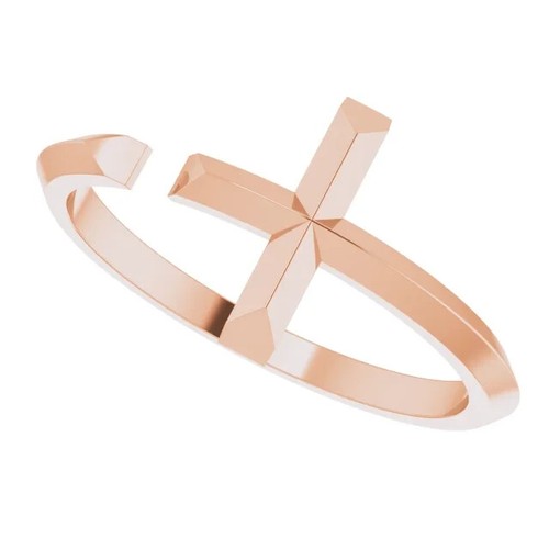 Anillo cruzado espacial negativo en oro rosa de 14 K - Imagen 5 de 5