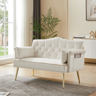 Modern Loveseat Sofa Couch 2 Seater Velvet Upholstered Sofa Living Room Sofa