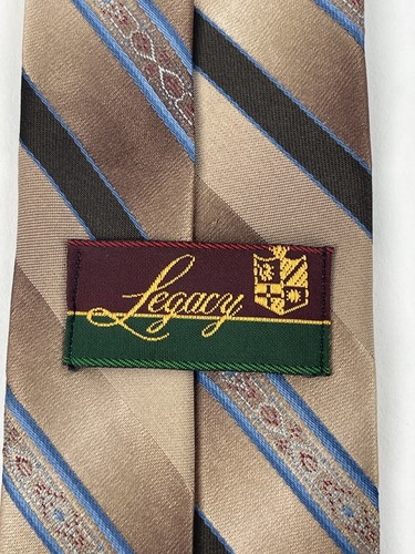 Corbata Legacy para hombre a rayas doradas - Imagen 2 de 4